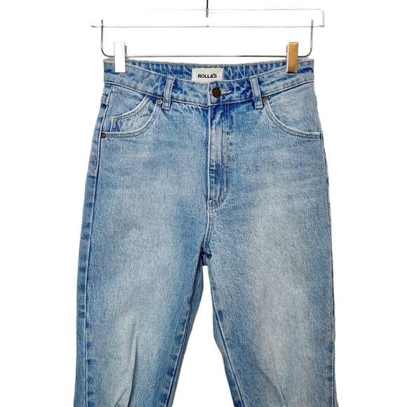 ROLLA’S High Rise Light Wash Distressed Women’s Straight Jeans Sz 26 - Picture 2 of 11